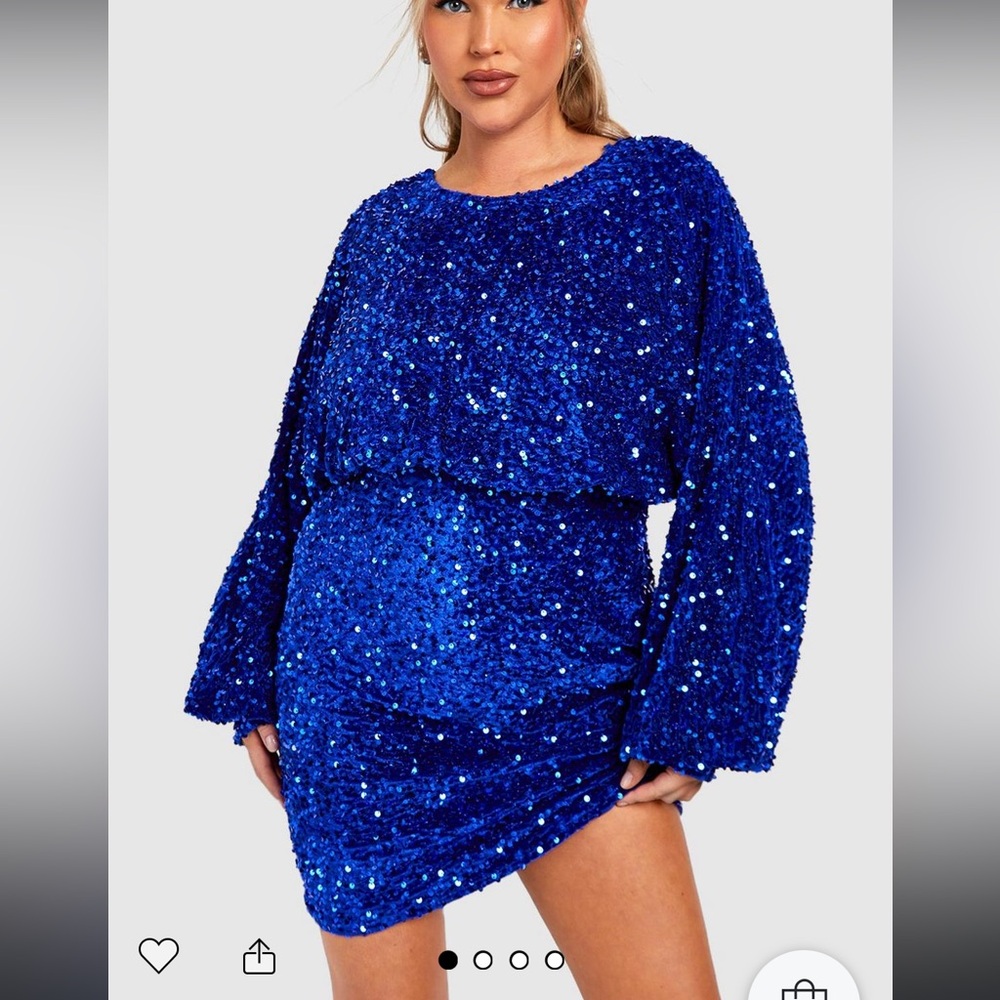 Size 16 Boohoo Blue Sequin dress